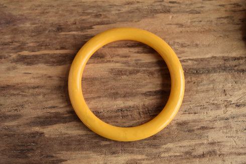 Marbled Yellow Tube Bakelite Bangle