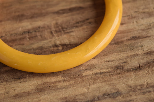 Marbled Yellow Tube Bakelite Bangle