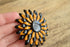 Black and Tan Flower Brooch