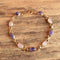Amethyst and Rose Quartz Scarab Bracelet - 14 K Gold Filled
