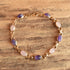 Amethyst and Rose Quartz Scarab Bracelet - 14 K Gold Filled