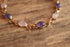 Amethyst and Rose Quartz Scarab Bracelet - 14 K Gold Filled