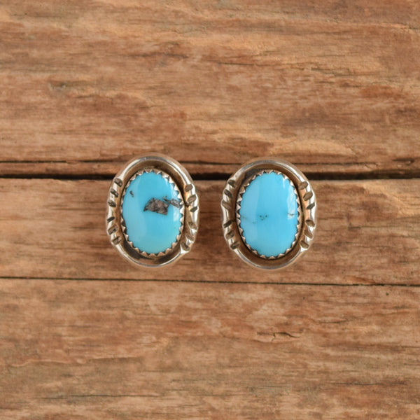 Oval Turquoise Stud Earrings