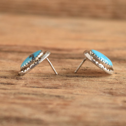 Oval Turquoise Stud Earrings