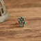 Flower shaped turquoise cluster ring vintage