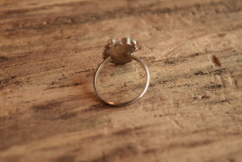 Flower Shaped Turquoise Ring - Size 5 1/4