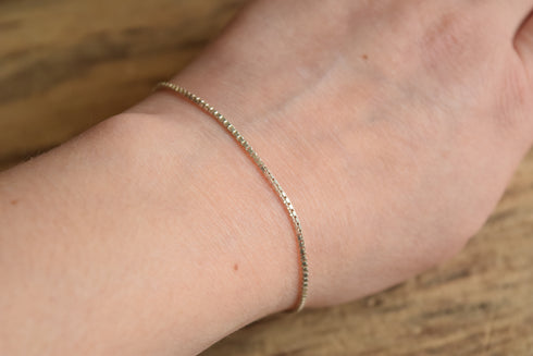 Dainty Sterling Box Chain Bracelet