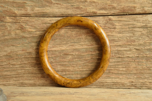 Black Marbled Tube Bakelite Bangle