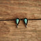Carved leaf turquoise stud earrings