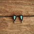 Carved leaf turquoise stud earrings