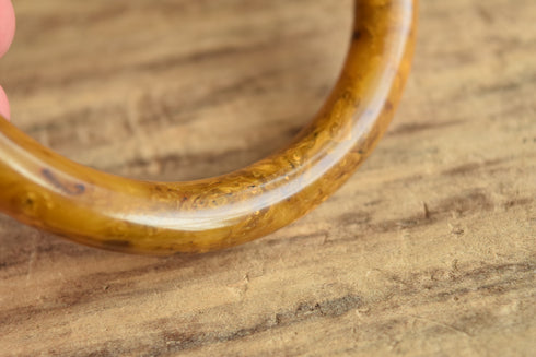 Black Marbled Tube Bakelite Bangle