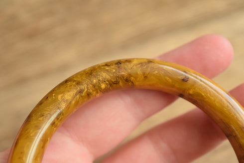 Black Marbled Tube Bakelite Bangle