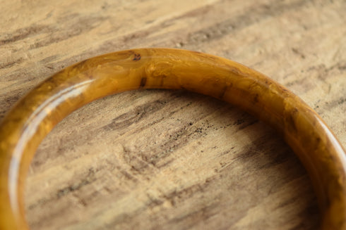 Black Marbled Tube Bakelite Bangle