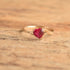 Heart Shaped Created Ruby Ring - 10K Yellow Gold