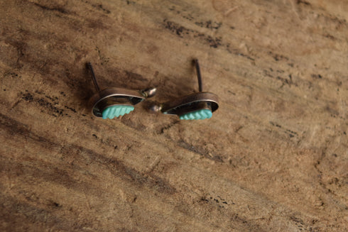 Carved Turquoise Studs