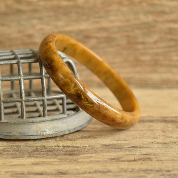 Black Marbled Bakelite Bangle