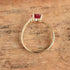 Heart Shaped Created Ruby Ring - 10K Yellow Gold