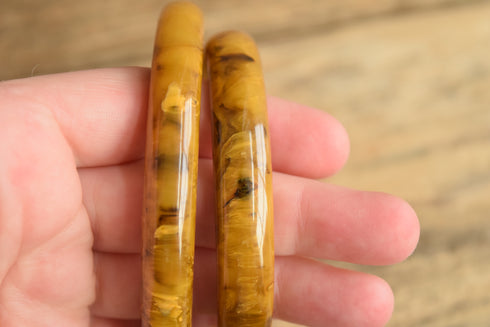 Black Marbled Bakelite Bangle