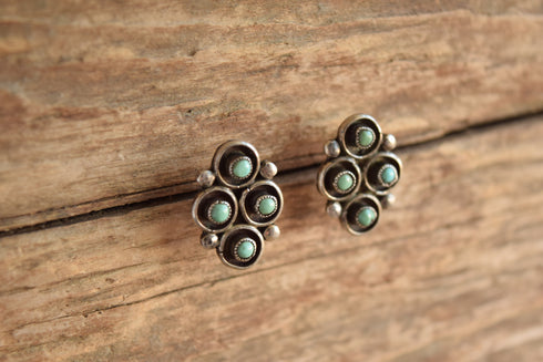 Light Green Turquoise Snake Eye Earrings