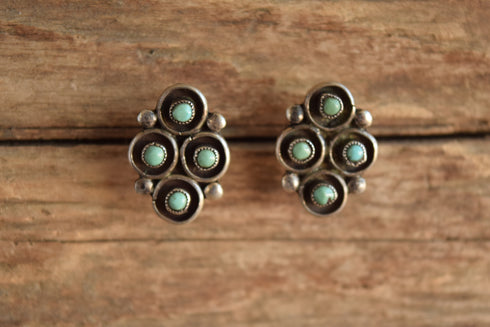 Light Green Turquoise Snake Eye Earrings