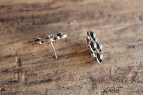 Light Green Turquoise Snake Eye Earrings