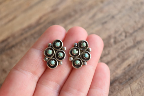 Light Green Turquoise Snake Eye Earrings