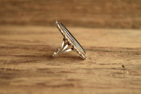 Long Onyx Ring - Size 7 1/4