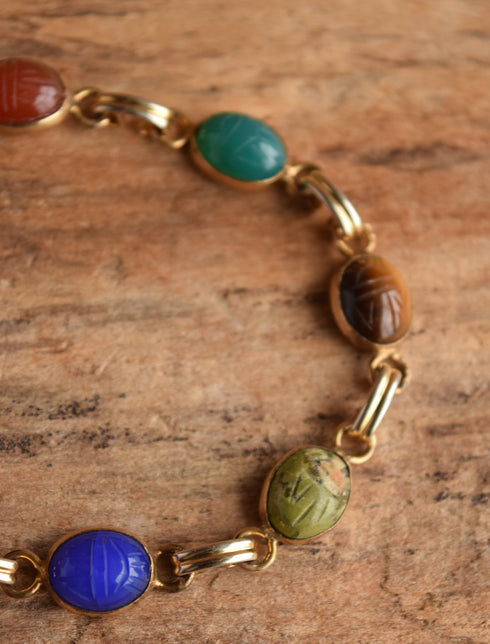Gemstone Scarab Bracelet