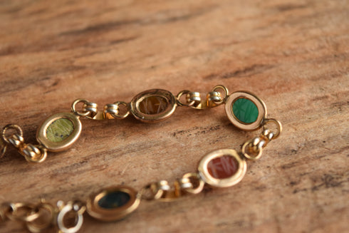 Gemstone Scarab Bracelet