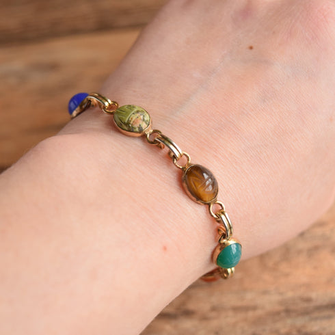 Gemstone Scarab Bracelet