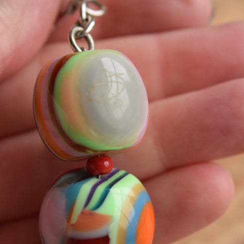 Sobral Rainbow Round Bullseye Bead Necklace