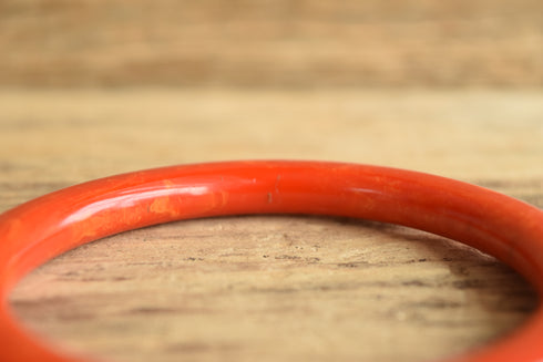 Tomato Marbled Tube Bakelite Bangle