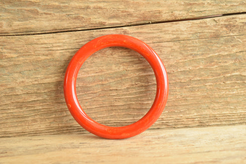 Tomato Marbled Tube Bakelite Bangle