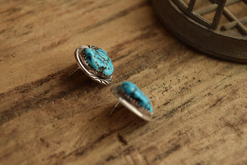 Turquoise Nugget Earrings