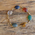 14k Yellow Gold Gemstone Scarab Bracelet