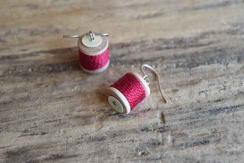 Spool of Thread Dangle Earrings