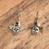 Garnet & Sterling Skull Earrings - Kit Carson