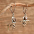 Garnet & Sterling Skull Earrings - Kit Carson