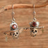 Kit Carson Dangle Sterling Earrings Dead Head Bony Collection