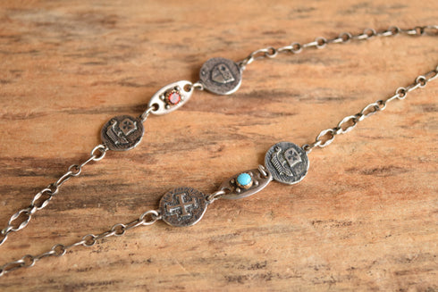 Dangle Sword Dead Head Sterling Necklace - Kit Carson