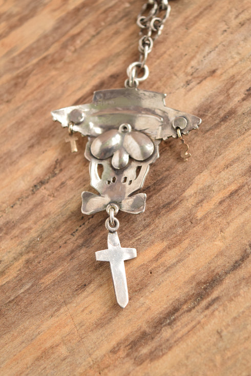 Dangle Sword Dead Head Sterling Necklace - Kit Carson