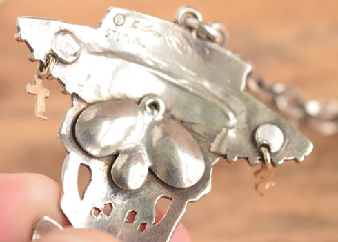 Dangle Sword Dead Head Sterling Necklace - Kit Carson