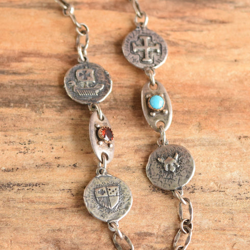 Dangle Sword Dead Head Sterling Necklace - Kit Carson