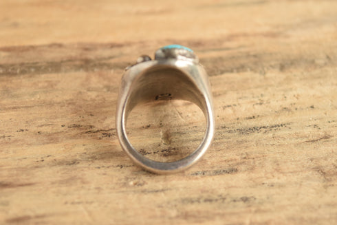 Three Stone Turquoise Ring - Size 11