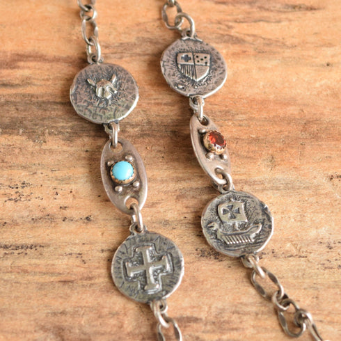 Dangle Sword Dead Head Sterling Necklace - Kit Carson