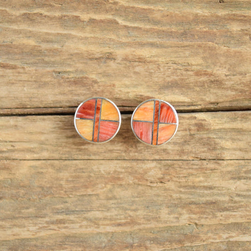 Spiny Oyster Inlay Earrings - Peterson Chee