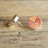 orange and pink inlay earrings
