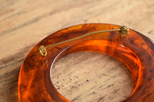 Modernist Round Bakelite Brooch