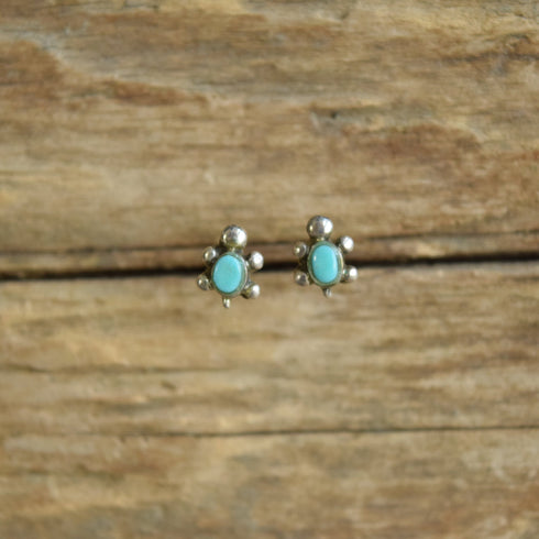 Sterling Silver Turquoise Turtle Earrings