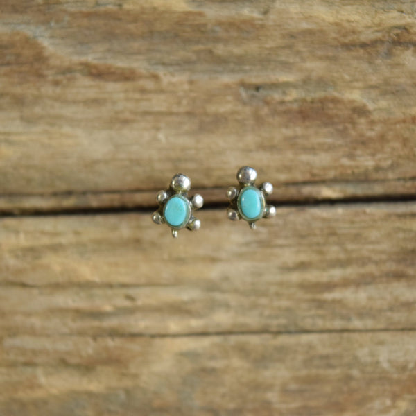 Sterling Silver Turquoise Turtle Earrings